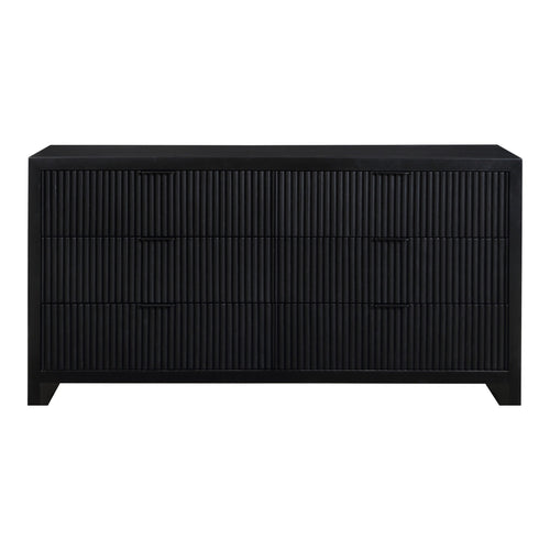 Fairfax Solid Wood And Oak Veneer Dresser in Black
