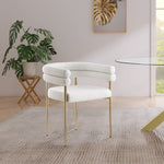 Brielle Boucle Fabric Upholstered Dining Chair in Cream