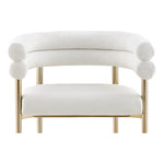 Brielle Boucle Fabric Upholstered Dining Chair in Cream