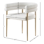 Brielle Boucle Fabric Upholstered Dining Chair in Cream