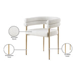 Brielle Boucle Fabric Upholstered Dining Chair in Cream