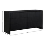 Fairfax Solid Wood And Oak Veneer Dresser in Black