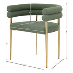 Brielle Boucle Fabric Upholstered Dining Chair in Green