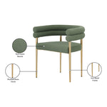 Brielle Boucle Fabric Upholstered Dining Chair in Green