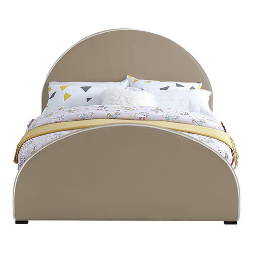 Brody Velvet Upholstered King Bed in Beige