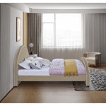 Brody Velvet Upholstered King Bed in Beige