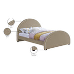 Brody Velvet Upholstered King Bed in Beige