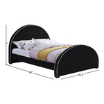 Brody Velvet Upholstered King Bed in Black