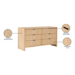 Fairfax Solid Wood And Oak Veneer Dresser in Natural