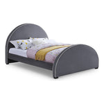 Brody Velvet Upholstered King Bed in Grey