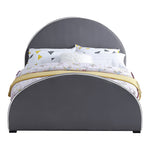 Brody Velvet Upholstered King Bed in Grey