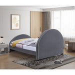 Brody Velvet Upholstered King Bed in Grey