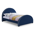 Brody Velvet Upholstered King Bed in Navy