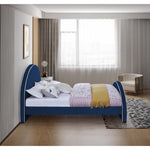 Brody Velvet Upholstered King Bed in Navy