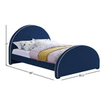 Brody Velvet Upholstered King Bed in Navy