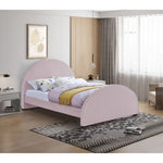 Brody Velvet Upholstered King Bed in Pink