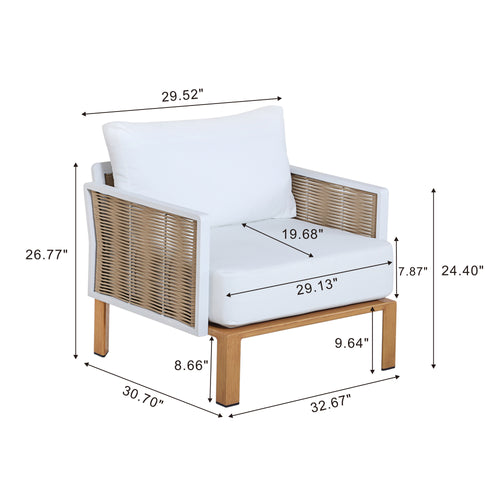Vine 4-Piece Conversation Set in White