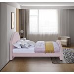 Brody Velvet Upholstered King Bed in Pink