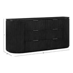 Astrid Solid Wood And Oak Veneer Dresser in Black