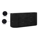 Astrid Solid Wood And Oak Veneer Dresser in Black