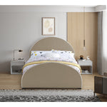 Brody Velvet Upholstered Queen Bed in Beige