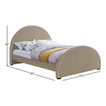 Brody Velvet Upholstered Queen Bed in Beige