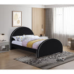 Brody Velvet Upholstered Queen Bed in Black