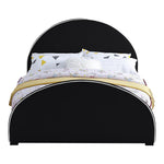 Brody Velvet Upholstered Queen Bed in Black
