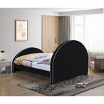 Brody Velvet Upholstered Queen Bed in Black