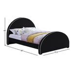 Brody Velvet Upholstered Queen Bed in Black