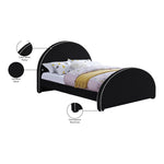 Brody Velvet Upholstered Queen Bed in Black