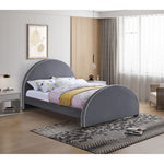 Brody Velvet Upholstered Queen Bed in Grey