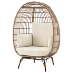 Spezia Upholstered Freestanding Egg Chair in Tan and Cream