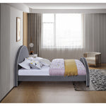 Brody Velvet Upholstered Queen Bed in Grey