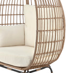 Spezia Upholstered Freestanding Egg Chair in Tan and Cream