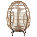 Spezia Upholstered Freestanding Egg Chair in Tan and Cream