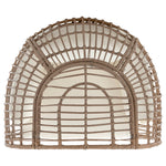 Spezia Upholstered Freestanding Egg Chair in Tan and Cream