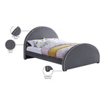 Brody Velvet Upholstered Queen Bed in Grey