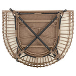Spezia Upholstered Freestanding Egg Chair in Tan and Cream
