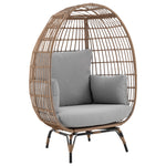 Spezia Upholstered Freestanding Egg Chair in Tan and Gray