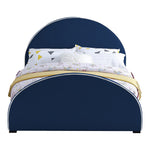 Brody Velvet Upholstered Queen Bed in Navy