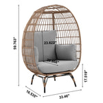 Spezia Upholstered Freestanding Egg Chair in Tan and Gray