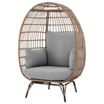 Spezia Upholstered Freestanding Egg Chair in Tan and Gray