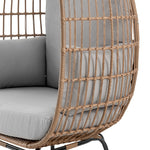 Spezia Upholstered Freestanding Egg Chair in Tan and Gray