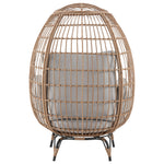 Spezia Upholstered Freestanding Egg Chair in Tan and Gray