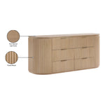Astrid Solid Wood And Oak Veneer Dresser in Natural