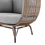 Spezia Upholstered Freestanding Egg Chair in Tan and Gray