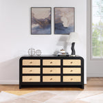 Siena Ash Wood And Natural Cane Dresser in Black