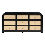 Siena Ash Wood And Natural Cane Dresser in Black