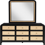 Siena Ash Wood And Natural Cane Dresser in Black
